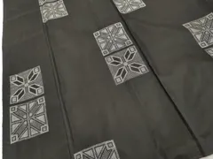 平和屋着物■本場大島紬　7マルキ　地空き　色紙花文　正絹　逸品　DABC4925cd