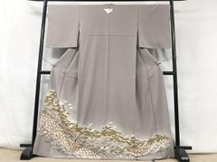 平和屋着物＊夏物　小紋　絽　エ霞花丸文　金彩　洗える着物　AABB8629st 平和屋着物＊夏物 小紋 絽 エ霞花丸文 金彩 洗える着物 AABB8629st