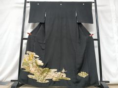平和屋着物＊夏物　小紋　絽　エ霞花丸文　金彩　洗える着物　AABB8629st 平和屋着物＊夏物 小紋 絽 エ霞花丸文 金彩 洗える着物 AABB8629st