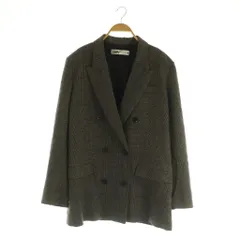 ザラ ZARA グレンチェック ダブルブレストジャケット 総裏地 USA M ブラウン /MY ■OS