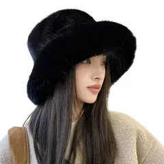 秋 おしゃれ 冬 無地 暖かい 可愛い ふわふわ あったか もこもこ 折りたたみ ゆったり バケハ サイズ調整可能 小顔効果 防寒 通勤 ファー 通学 フェイクファー 起毛 旅行 レディース 大きいサイズ 帽子 バケットハット FDM02 [SLINX]