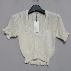 新品 ザラ 夏 半袖ニット レディース90 ㅡ0701