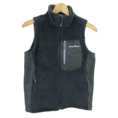 モンベル ベスト ジャケット アウター クリマエア #1106663 フリース レディース Sサイズ 緑×紺 mont-bell 【中古】