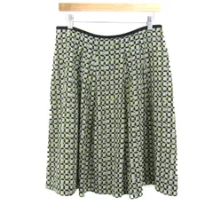 ニジュウサンク スカート ボトムス ギャザー フレア 総柄 大きいサイズ レディース 44サイズ 黒×黄×グレー 23区 【中古】