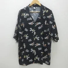 n■BIGサイズ■トムとジェリー/TOM AND JERRY/プリント半袖シャツ 総柄シャツ【 5L 】黒/MENS/60【中古】のサムネイル