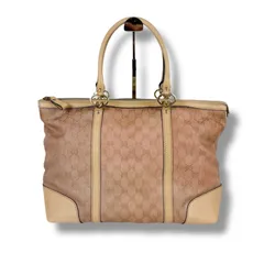 グッチ GUCCI GGキャンバス トートバッグ ピンク ベージュ ラブリー