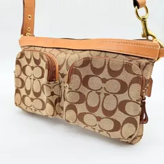 COACH y2k 2way signature shoulder bag waste porch コーチ ウエストポーチ ワンショルダー シグネチャー キャンバス 茶