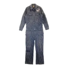 VANSON バンソン  2WAYオールインワン つなぎ ヒッコリーストライプ ブラック系 M [240101590980] メンズのサムネイル