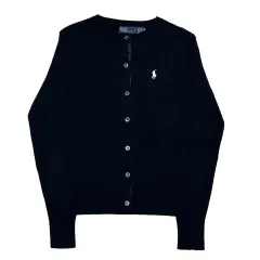 S ポロラルフローレン レディース ネイビー コットン カーディガン