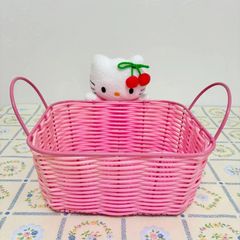 希少　サンリオ　カオハナキティ カゴ バスケット 平成レトロ 2001年 ハローキティ カオハナ かごバッグ 非売品】2000 当時物 Y2K 平成