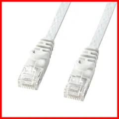 サンワサプライ LANケーブル パソコン、LANハブ対応 CAT6 フラットタイプ 1Gbps/250MHz ギガビット イーサネットケーブル RJ45コネクタ ツメ折れ防止 (10m) ホワイト LA-FL6-10W
