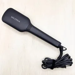 SL-012BK SALONIA サロニア ストレートヒートブラシ ブラシ型ヘアアイロン ストレートアイロン ヘアーアイロン 温度調整  60W ブラック 60-80213-600