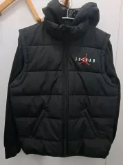 ジョーダン ブラック ダウン フード ジップアップ ジャケット (13-15歳)