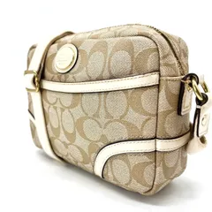 【良品】 coach signature pvc shoulderbag pochette y2k beige ladies コーチ シグネチャー pvc ショルダーバッグ