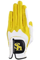 ワンサイズ ゴルフグローブ ゴルフグローブ ホワイト×イエロー 福岡ソフトバンクホークス SBGL-0402 レザックス