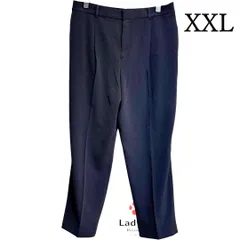 ユニクロ 　ドレープテーパードアンクルパンツ　オフィスパンツ　黒　ブラック　無地　XXL