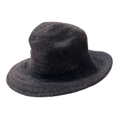  Chloe クロエ CHAPEAUX ハット 57cm ブラウン 日本製 帽子【RE360】のサムネイル