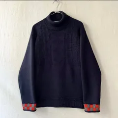AD2000 COMME des GARCONS HOMME タートルネック ニット セーター / ウール ネイビー アーカイブ 90s 田中オム K6-01026-91311
