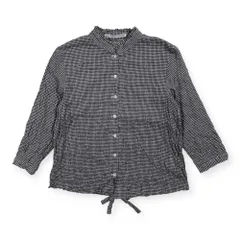 Mademoiselle NON NON マドモアゼルノンノン ギンガムチェック 七分袖 シャツ ブラウス サイズ 38 M /ホワイト×ネイビー