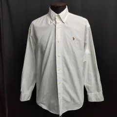 POLO RALPH LAUREN/ラルフローレン★長袖シャツ【メンズM/日本サイズL程度白/white】ボタンダウン/ワンポイントロゴ/Tops/Shirt◆BJ154-e