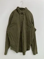 Eddie Bauer エディーバウアー シャツ/ブラウス XL カーキ コットン チェック柄 ミドル丈 長袖 ボタンダウン