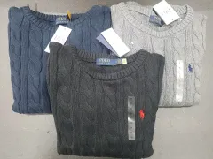 レディース ポロ ラルフローレン ケーブルニット ブラック/グレー/ネイビー