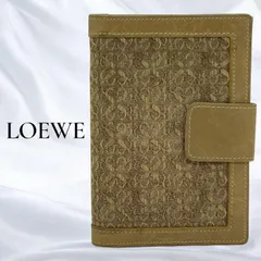 LOEWE ロエベ 二つ折り財布 アナグラム　キャンバス×レザー ベージュ