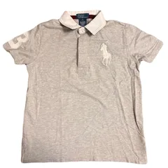 ポロバイラルフローレン　ポロシャツ　6 120cm　グレー　ビッグポニー　刺繍