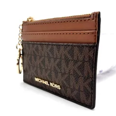 【良品】Michael Kors マイケルコース コインケース 小銭入れ MK柄 ブラウン 茶色 PVC ユニセックス 男女兼用 メンズ レディース