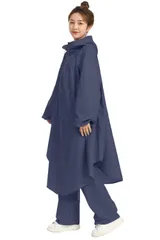 【在庫セール】袖あり 保育園の送迎 ママ バイク 通勤 携帯 キャンプ 雨カッパ ポンチョ 雨具 防水 透明バイザー リュック シンプル ロング 大きめ メンズ おしゃれ レディース 通学 大きいサイズ レインポンチョ 収納袋付き 自転車 レインコート [BU