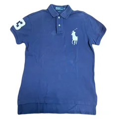 ポロバイラルフローレン　ポロシャツ　Sサイズ　ネイビー　半袖　ワンポイント　刺繍　ビッグポニー