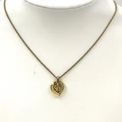 Christian Dior  CDロゴ  GP×ラインストーン ゴールド ネックレス