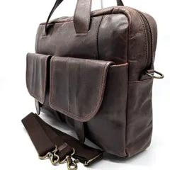 【良品】COLE HAAN コールハーン 2way ボストンバッグハンドバッグ ショルダーバッグ オールレザー ブラウン 茶色 マルチポケット A4収納可能 ユニセックス 男女兼用 メンズ レディースのサムネイル