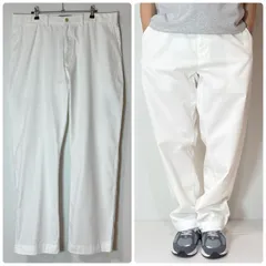 希少カラー Polo by Ralph Lauren ポロラルフローレン ライトオンス コットンツイル ノータック チノパン W36L32 ホワイト 白 WHITE スラックス パンツ ワイドバギー ポロチノ 完全無地 アメリカ買付 白パン p26023492