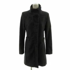 ザラ ベーシック ZARA BASIC コート スタンドカラー ジップアップ ウール混 グレー S