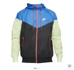 ナイキ NSW ウィンドランナー フーデッドジャケット ブラック ブルー