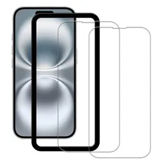 【即日発送】【2枚セット】ガイド枠付き KPNS 日本素材製 強化ガラス iPhone 16e / iPhone 14 / iPhone13 / iPhone 13 Pro 用 ガラスフィルム 強化ガラス カバー 保護フィルム