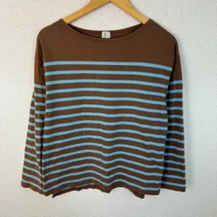 green label relaxing グリーンレーベルリラクシング ボーダー長袖Tシャツ ボーダー ブラウン ブルー レディース 古着 シンプル レトロ