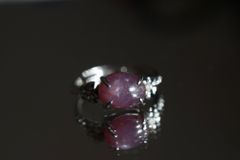 RG10-179 シルバー 非加熱 宝石質 槿花色 スピネル リング ミャンマー