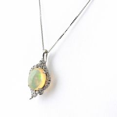 K18YG 天然 オパール ネックレス ペンダントトップ【K109】 - メルカリ