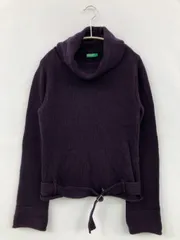 UNITED COLORS OF BENETTON ユナイテッドカラーズオブベネトン ニット/セーター S パープル ウール・ニット 無地 ミドル丈 長袖 タートルネック/ハイネック