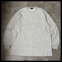 日本製 ロンT グレー 無地 クルーネック ポケット付き メンズM相当