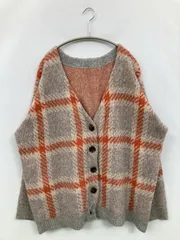 NUNIFE カーディガン/ボレロ グレー チェック柄 ミドル丈 長袖