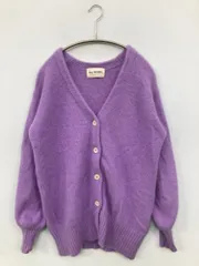 Ray BEAMS レイビームス カーディガン/ボレロ パープル ウール・ニット 無地 ミドル丈 長袖