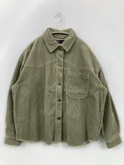 ZARA ザラ シャツ/ブラウス M カーキ コーデュロイ 無地 長袖 レギュラーカラー
