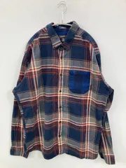 Eddie Bauer エディーバウアー シャツ/ブラウス XL ネイビー コットン チェック柄 ミドル丈 長袖 ボタンダウン