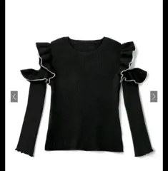 完売)GRL フリル オープンショルダー ニット