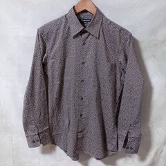 Aquascutum アクアスキュータム コットン ブロード 総柄 蜂の巣 プリント レギュラーカラー シャツ size.M ネイビー系 00's archive