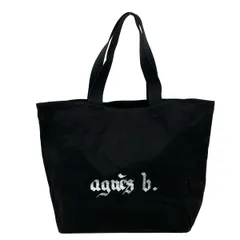agnes b(アニエスベー) トートバッグ - 黒×白