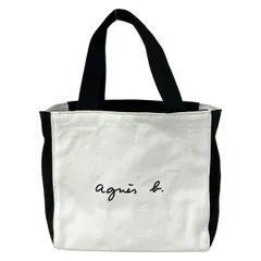 agnes b(アニエスベー) トートバッグ - 白×黒